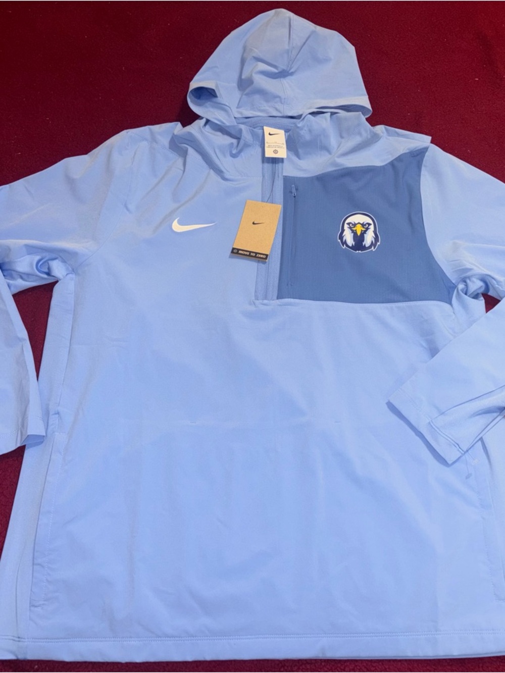 Nike Light Blue Hooded Pullover with Eagle Crest